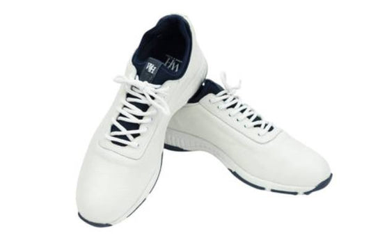 W&H Ace - Deerskin Men's Golf Shoes in White & Navy